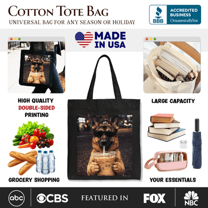 German Shepherd Coffee Tote Bag, Funny Dog Parents Gift Shopper