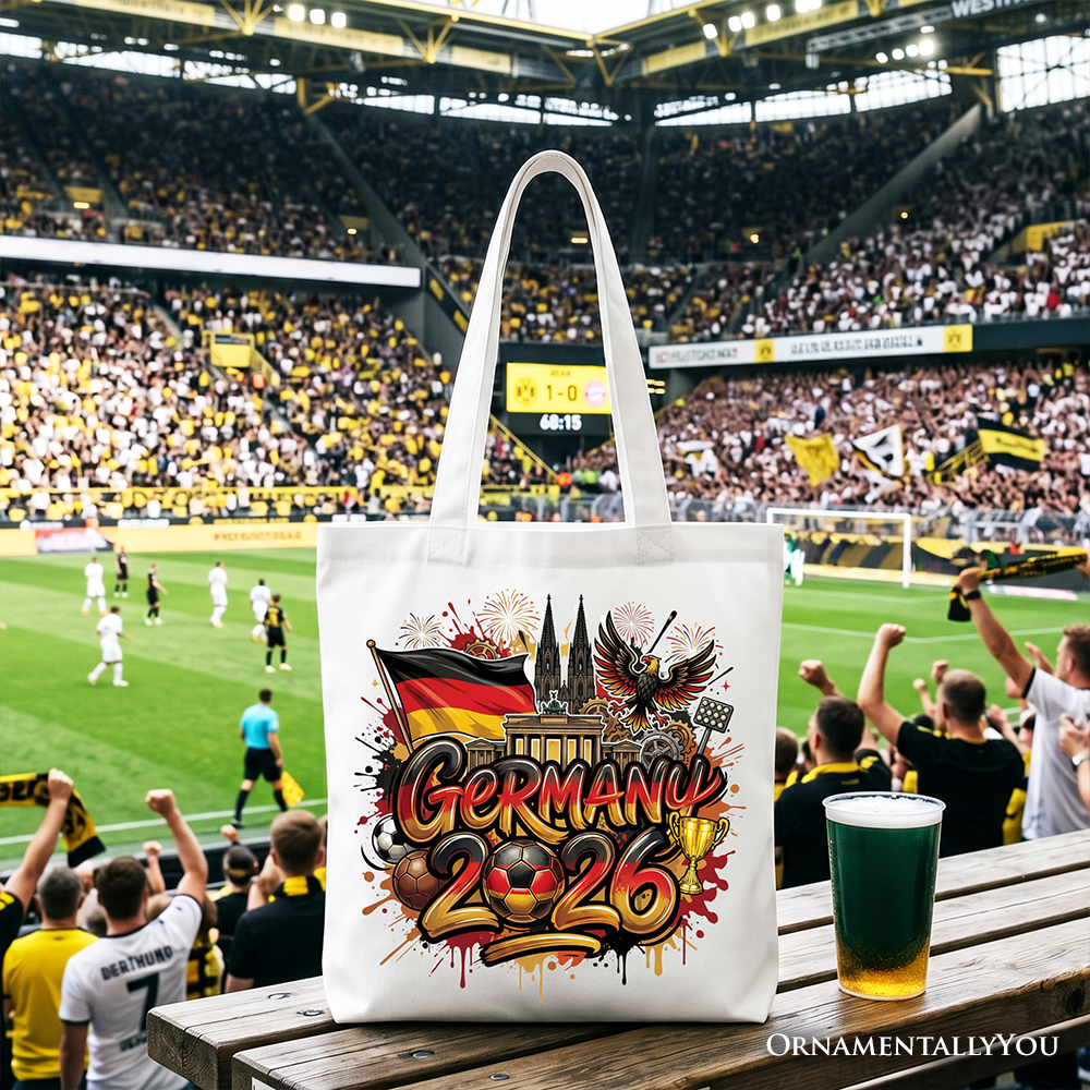 Germany 2026 Soccer Cup Global Championship Tote Bag, Fans Football Gift Shopper