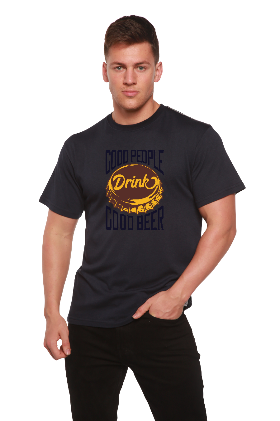 Good People Men's Bamboo Viscose/Organic Cotton Short Sleeve Graphic T-Shirt - Shaketea