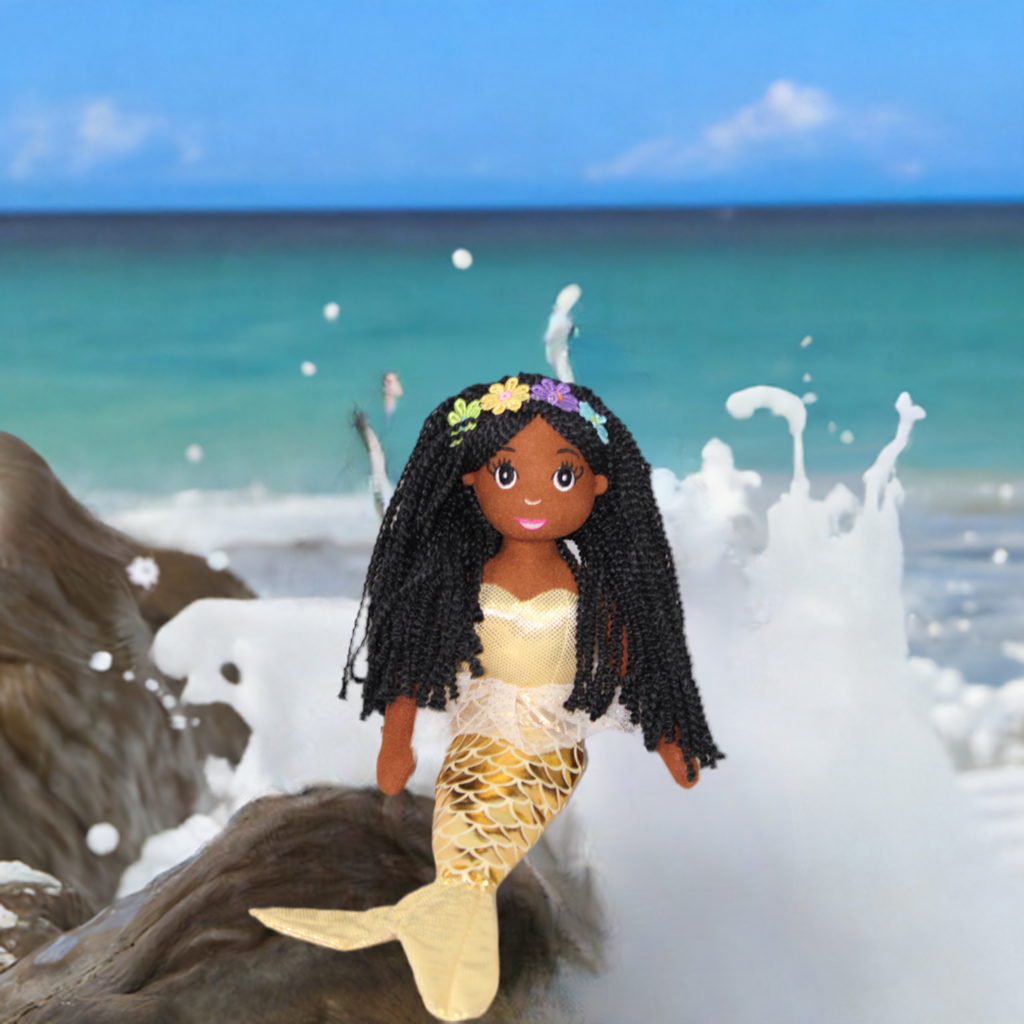 A Large Size Medium Brown Skin Tone Mermaid Doll