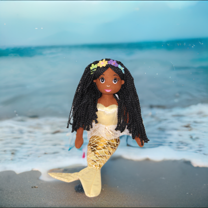 A Large Size Medium Brown Skin Tone Mermaid Doll