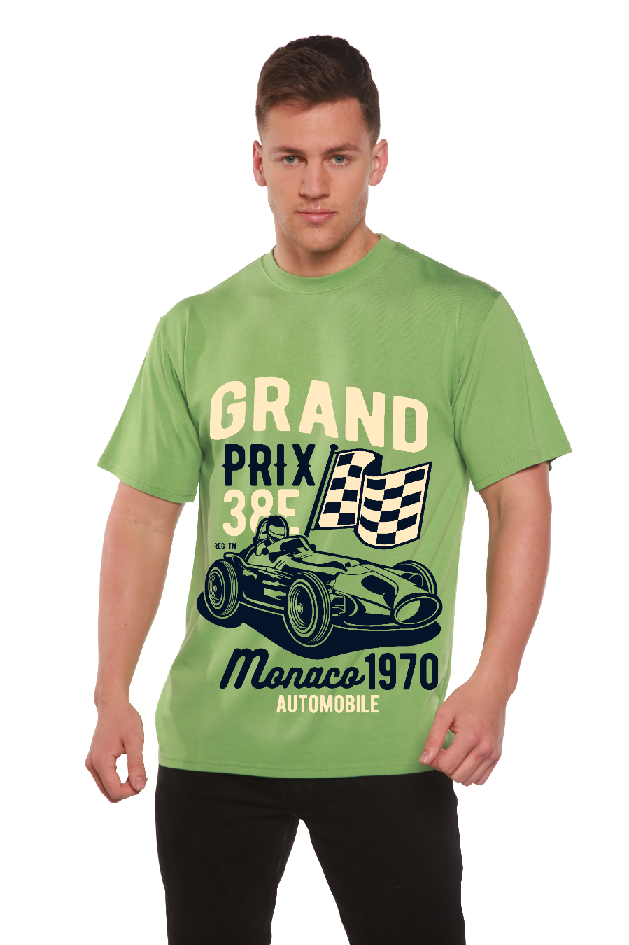 Grand Prix Men's Bamboo Viscose/Organic Cotton Short Sleeve Graphic T-Shirt - Shaketea