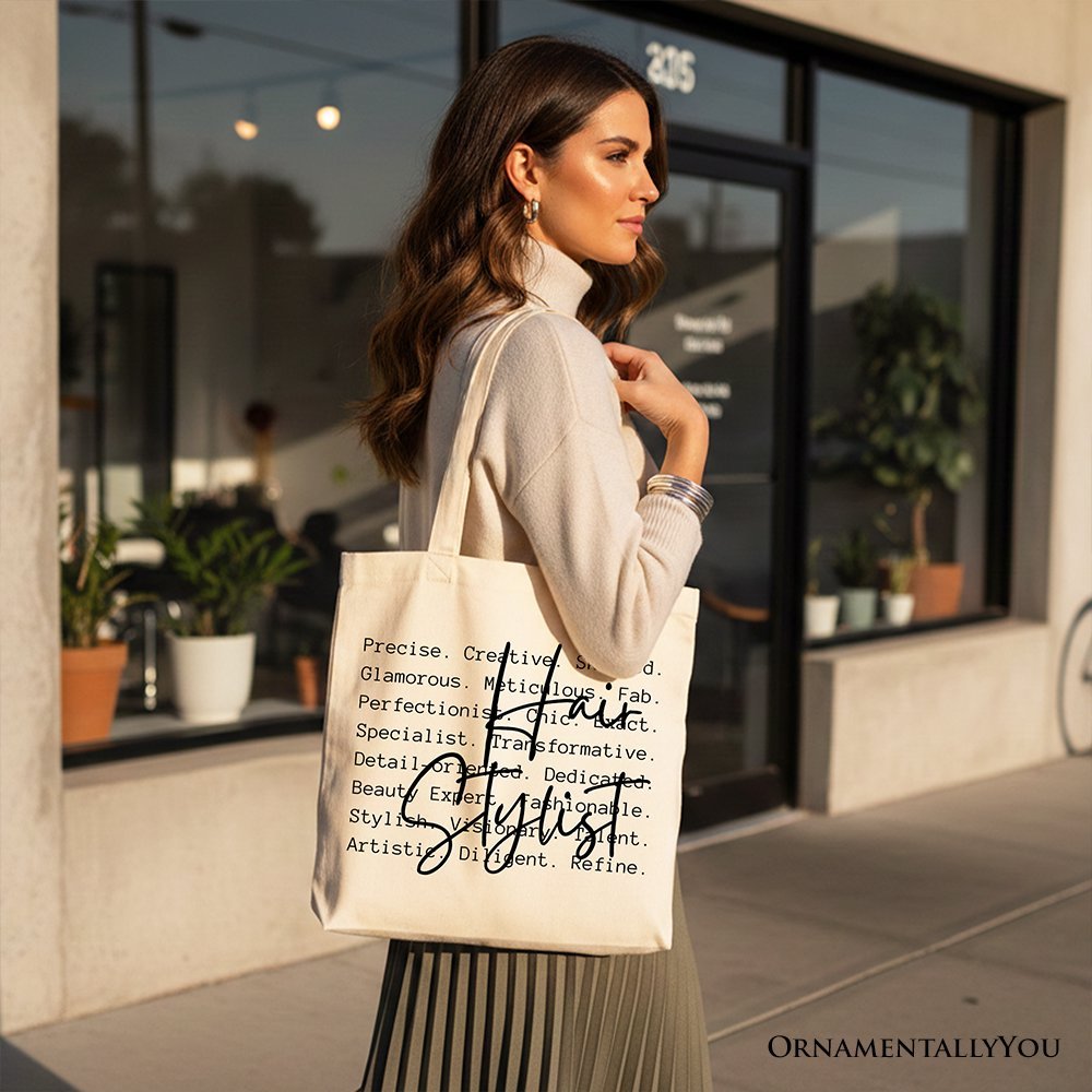 Hair Stylist Definition Canvas Tote Bag, Beauty Salon Appreciation Words Gift Shopper