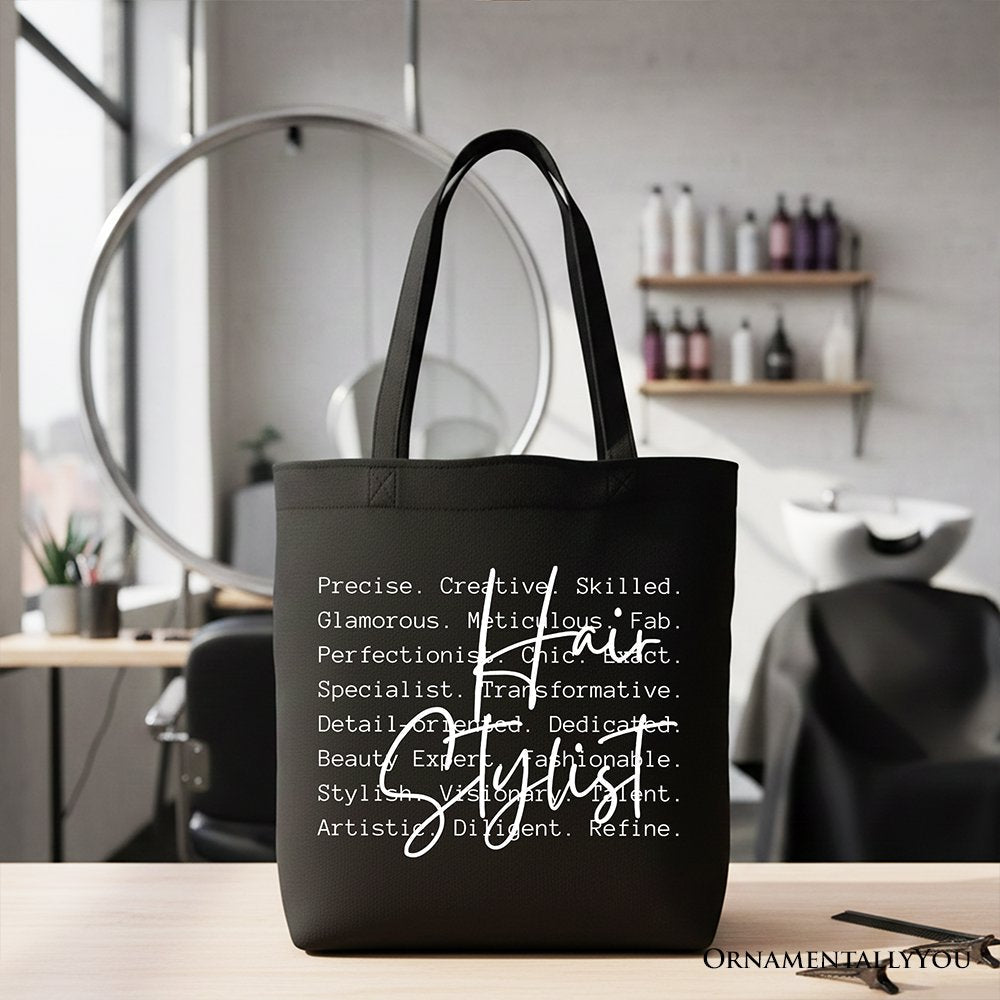 Hair Stylist Definition Canvas Tote Bag, Beauty Salon Appreciation Words Gift Shopper