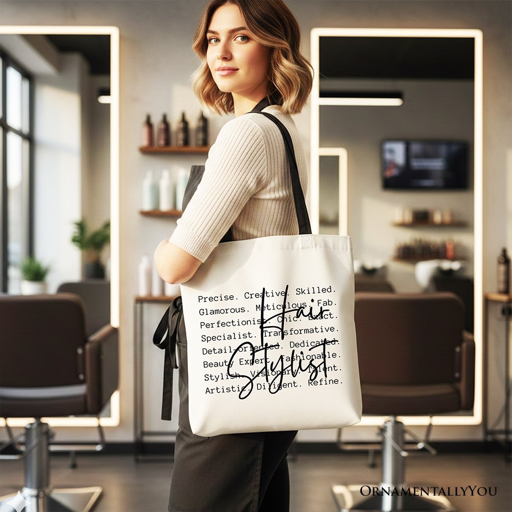 Hair Stylist Definition Canvas Tote Bag, Beauty Salon Appreciation Words Gift Shopper
