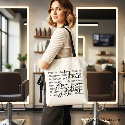 Hair Stylist Definition Canvas Tote Bag, Beauty Salon Appreciation Words Gift Shopper