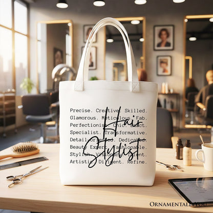 Hair Stylist Definition Canvas Tote Bag, Beauty Salon Appreciation Words Gift Shopper