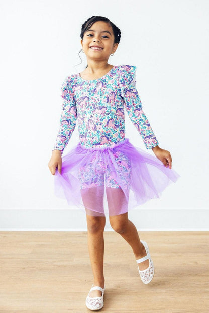 Head in the Clouds L/S Flutter Sleeve Leotard