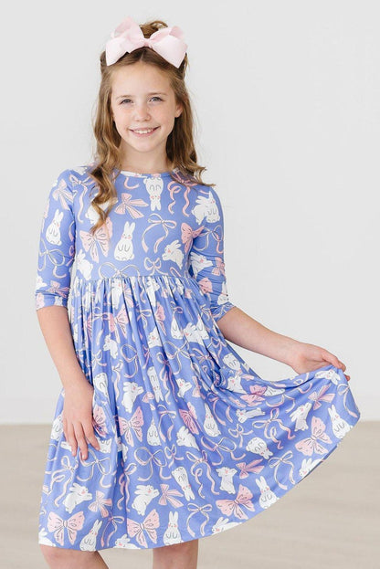 Hop, Skip & Twirl 3/4 Sleeve Pocket Twirl Dress