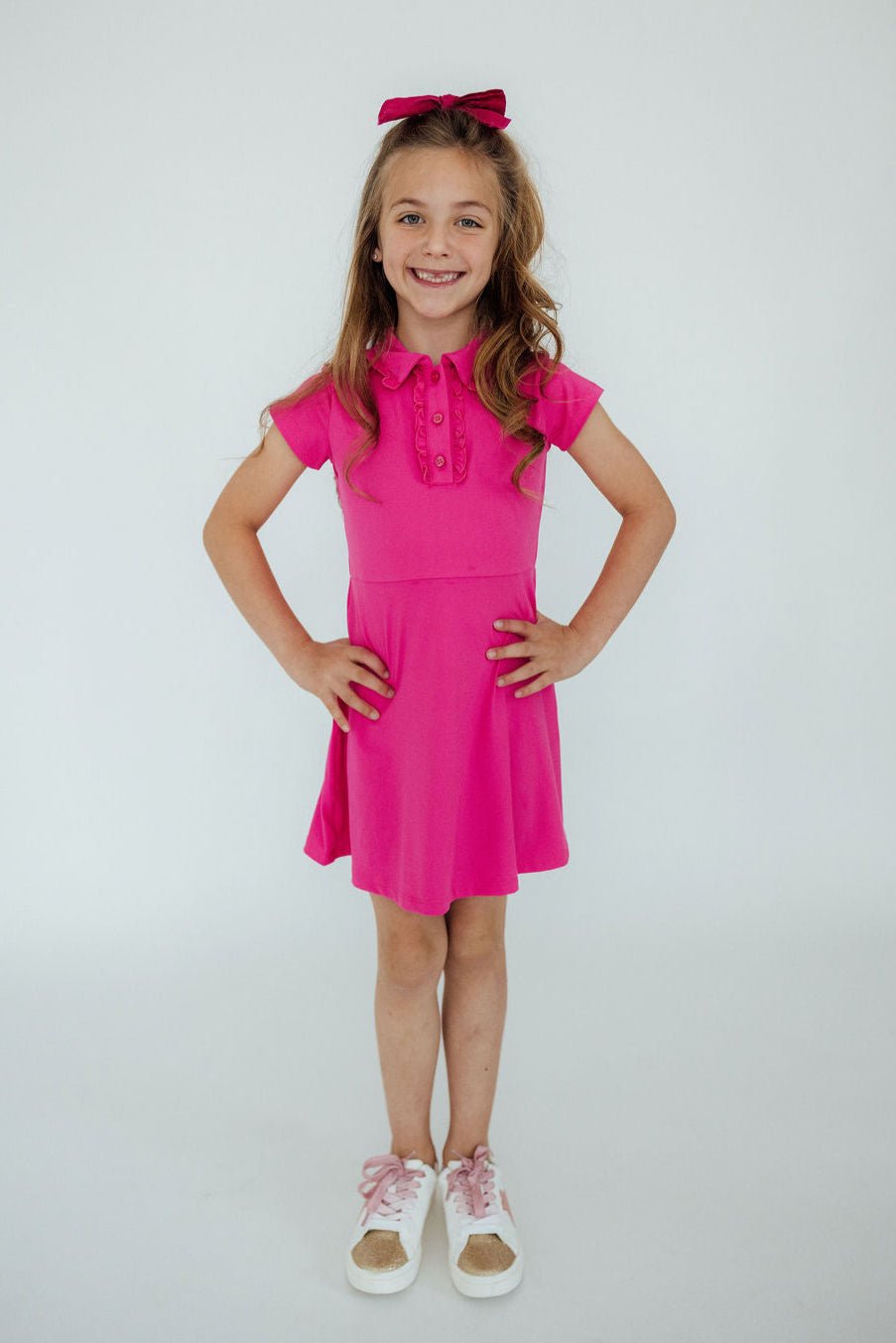 Hot Pink S/S Polo Dress