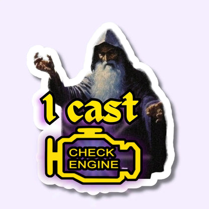 I Cast Check Engine Light (Wizard) | Die Cut Sticker