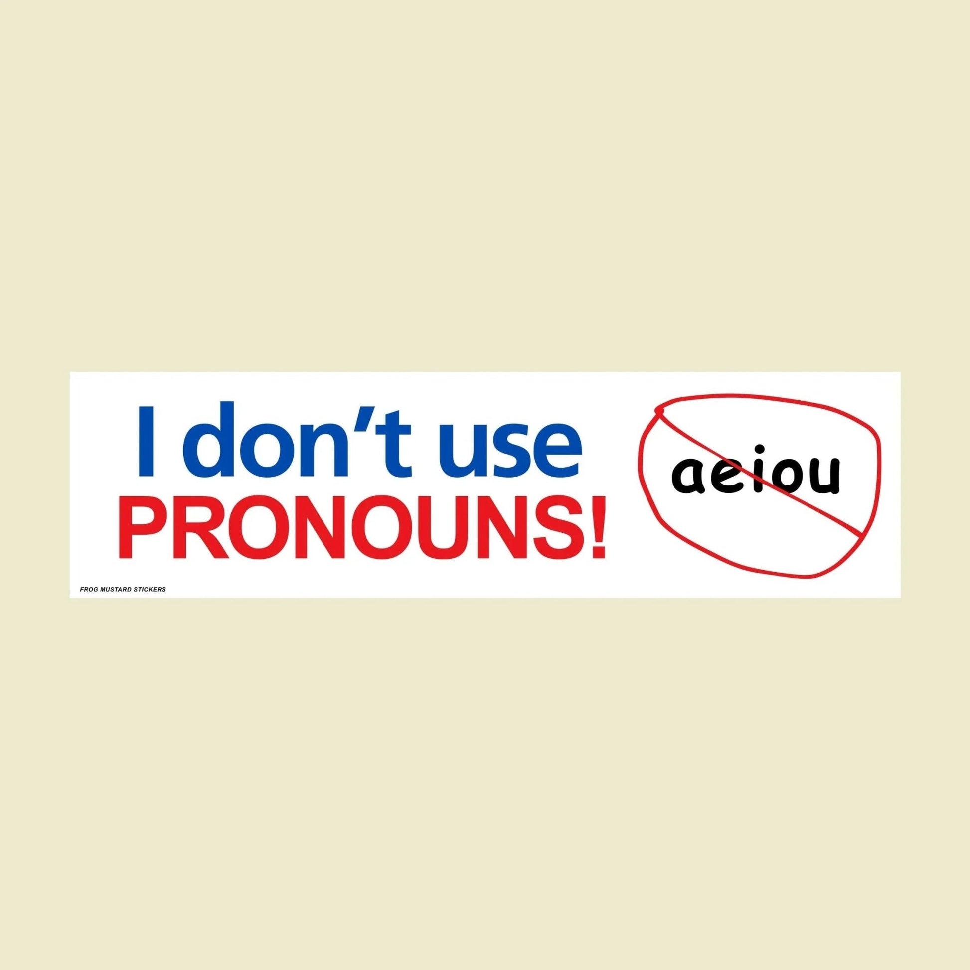 I Don't Use Pronouns! (a, e, i, o, u)