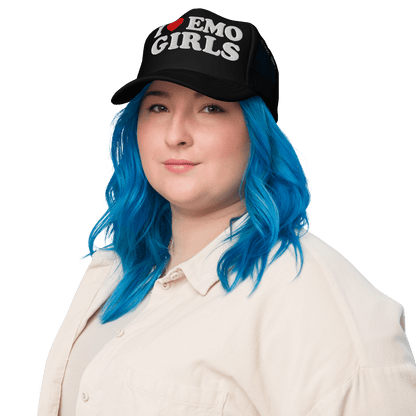 I Heart Emo Girls Foam Embroidered Trucker Hat