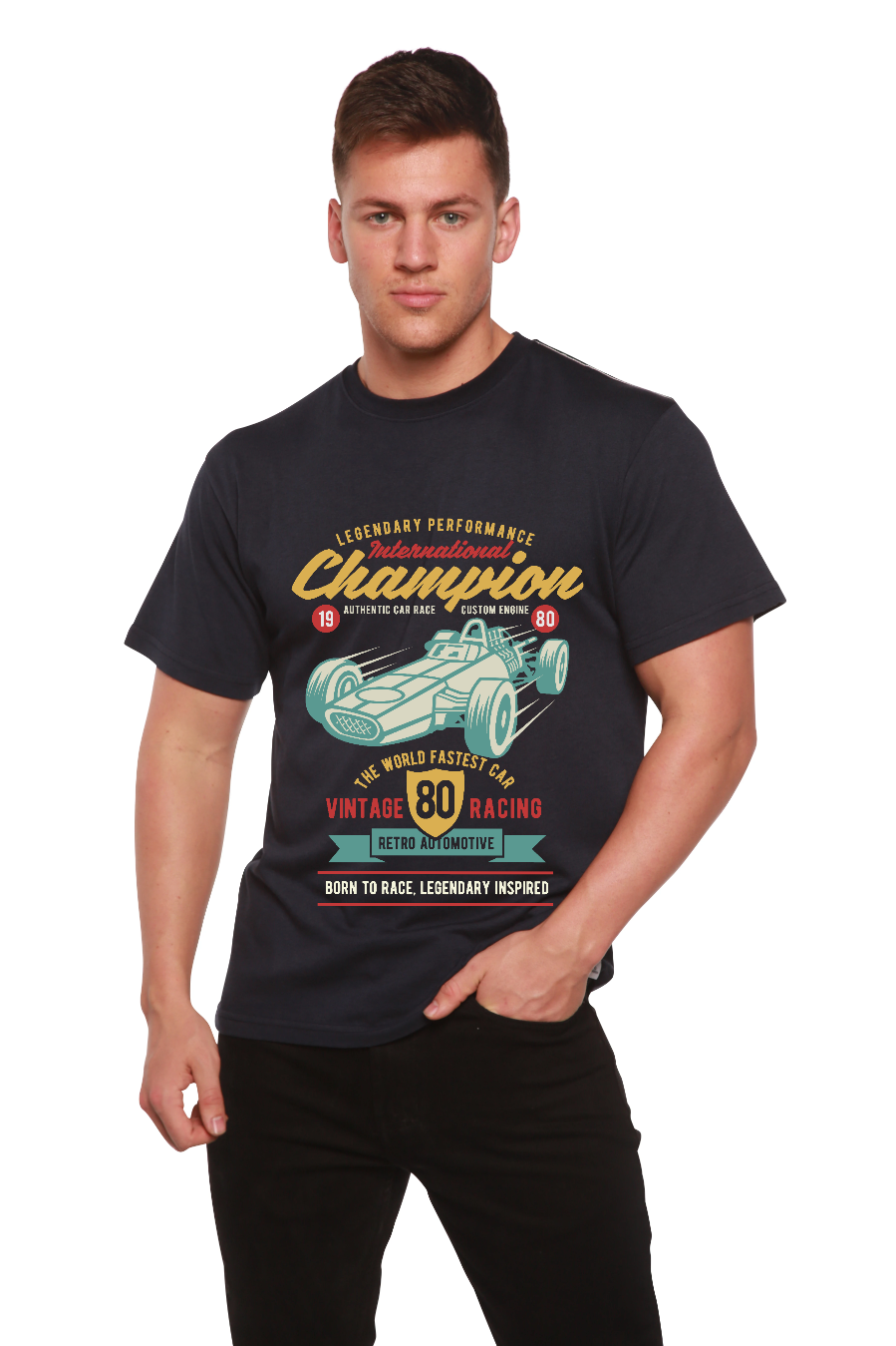 International Champion Men's Bamboo Viscose/Organic Cotton Short Sleeve Graphic T-Shirt - Shaketea