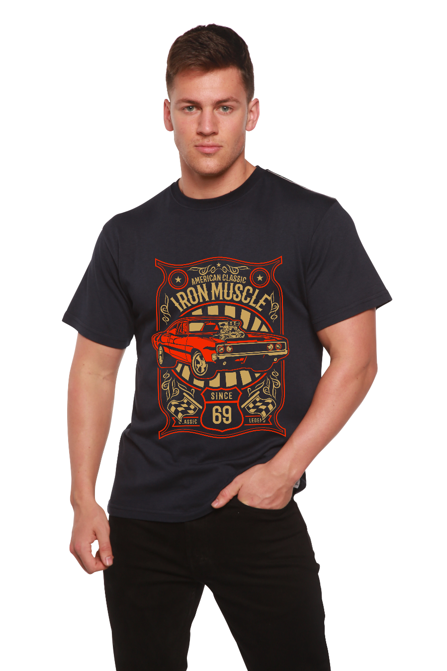 Iron Muscle Men's Bamboo Viscose/Organic Cotton Short Sleeve Graphic T-Shirt - Shaketea