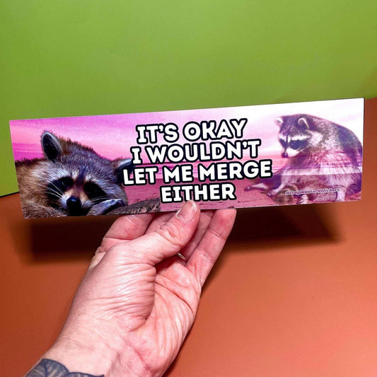 It's Okay, I Wouldn't Let Me Merge Either (Raccoon)