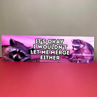It's Okay, I Wouldn't Let Me Merge Either (Raccoon)