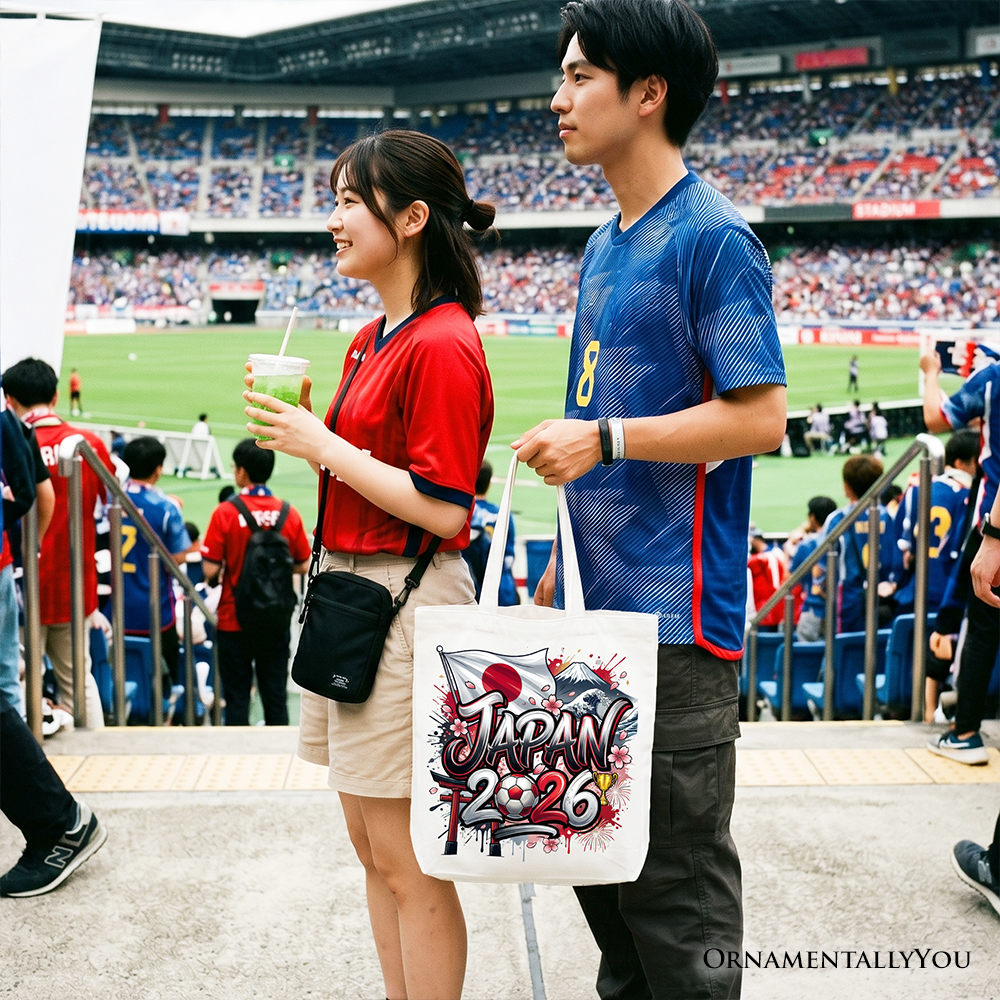 Japan 2026 Soccer Cup Global Championship Tote Bag, Fans Football Gift Shopper