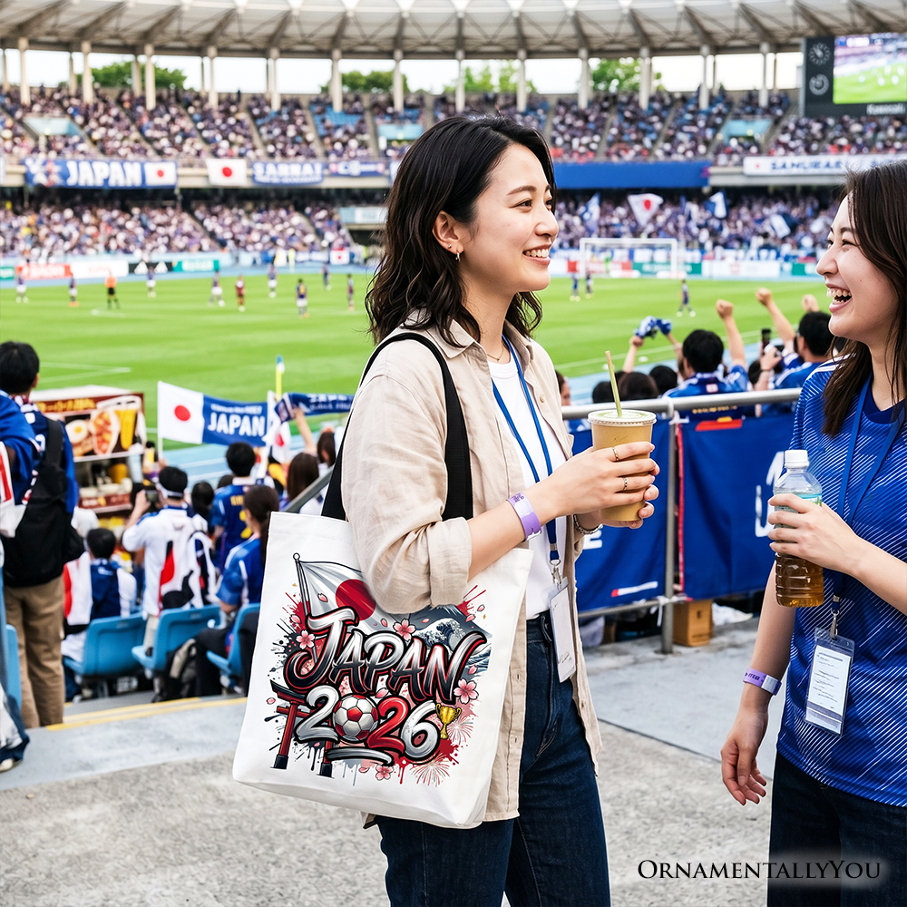 Japan 2026 Soccer Cup Global Championship Tote Bag, Fans Football Gift Shopper