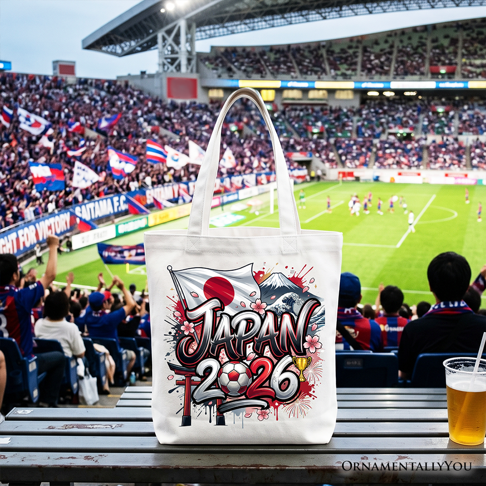 Japan 2026 Soccer Cup Global Championship Tote Bag, Fans Football Gift Shopper