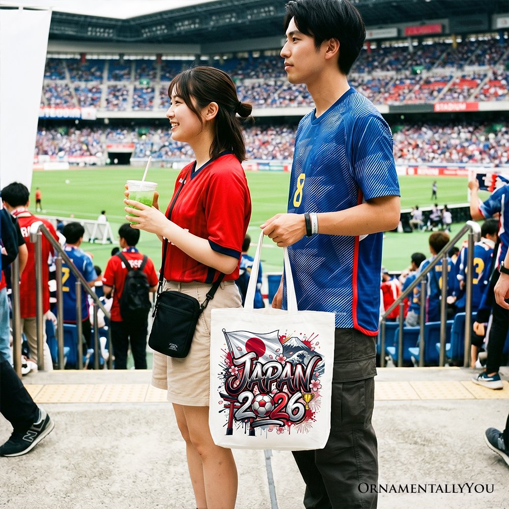 Japan 2026 Soccer Cup Global Championship Tote Bag, Fans Football Gift Shopper