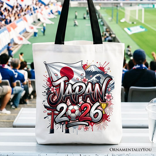 Japan 2026 Soccer Cup Global Championship Tote Bag, Fans Football Gift Shopper