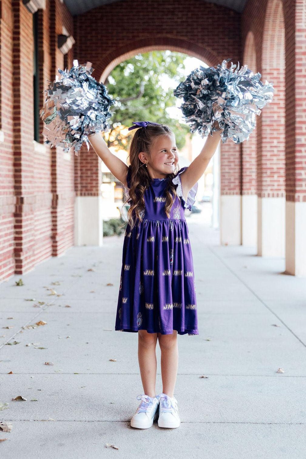 JMU Purple Duke Dog Flutter Twirl Dress
