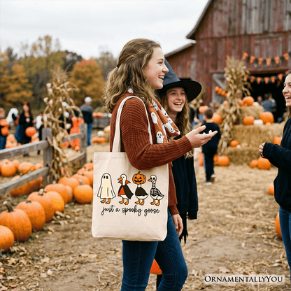 Just a Spooky Goose Tote Bag, Funny Halloween Costumes Gift Shopper
