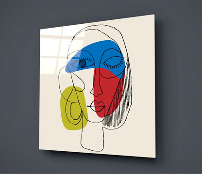 Lineart Face Glass Wall Art