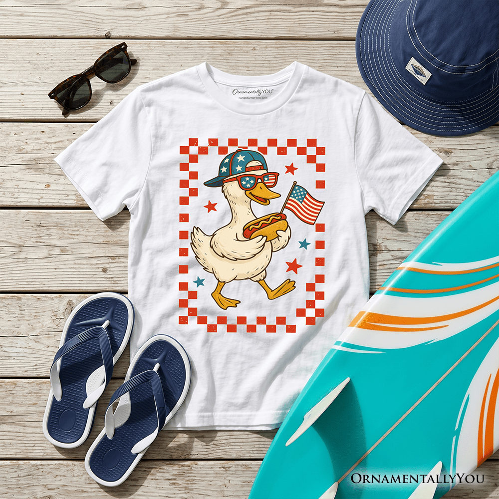 Kids 4th of July Patriotic Duck T-Shirt, Funny Youth Independence Day Tee