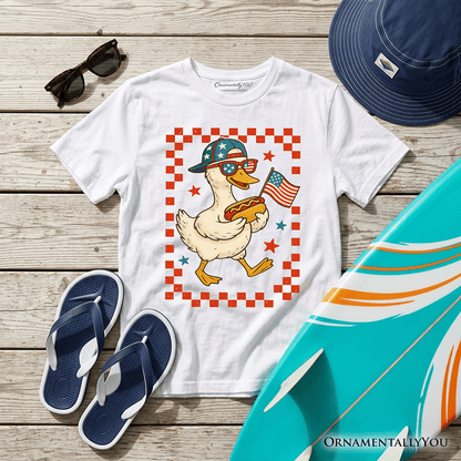 Kids 4th of July Patriotic Duck T-Shirt, Funny Youth Independence Day Tee