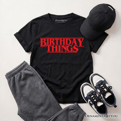 Kids Birthday Things Retro T-Shirt, Horror Bday Youth Tee