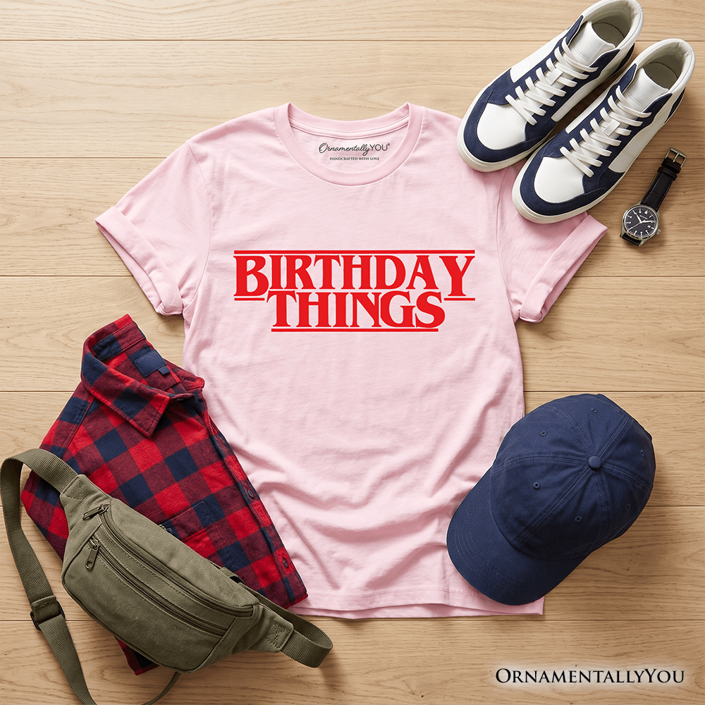 Kids Birthday Things Retro T-Shirt, Horror Bday Youth Tee