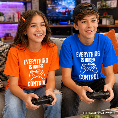 Kids Everything Is Under Control Gamer T-Shirt, Funny Youth Video Game Controller Tee