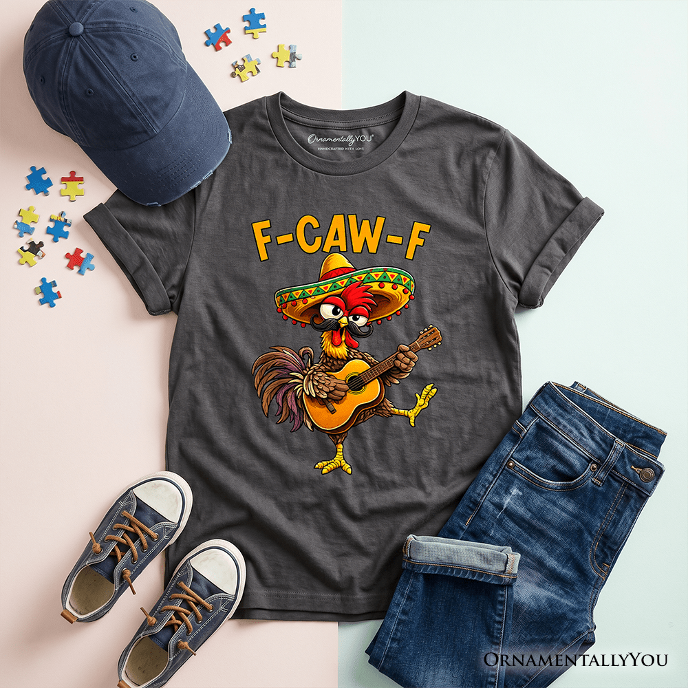 Kids F-CAW-F Rooster Cinco De Mayo T-Shirt, Funny Mexican Youth Tee