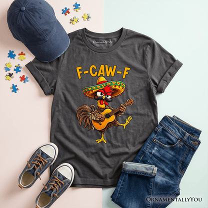 Kids F-CAW-F Rooster Cinco De Mayo T-Shirt, Funny Mexican Youth Tee