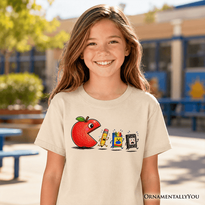 Kids Funny Apple 1st Day of School T-Shirt, Youth Tee for Student