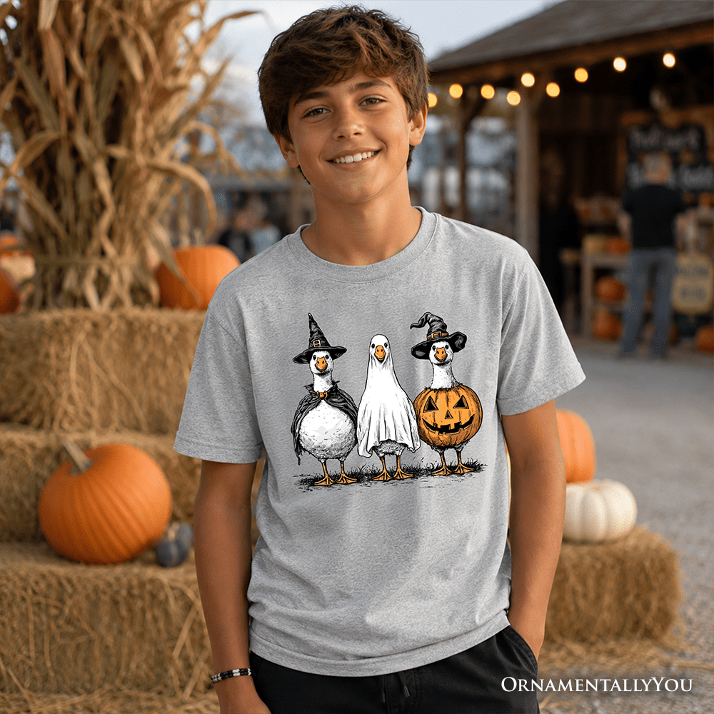 Kids Haunting Honkers Goose T-Shirt, Funny Halloween Costumes Tee for Youth