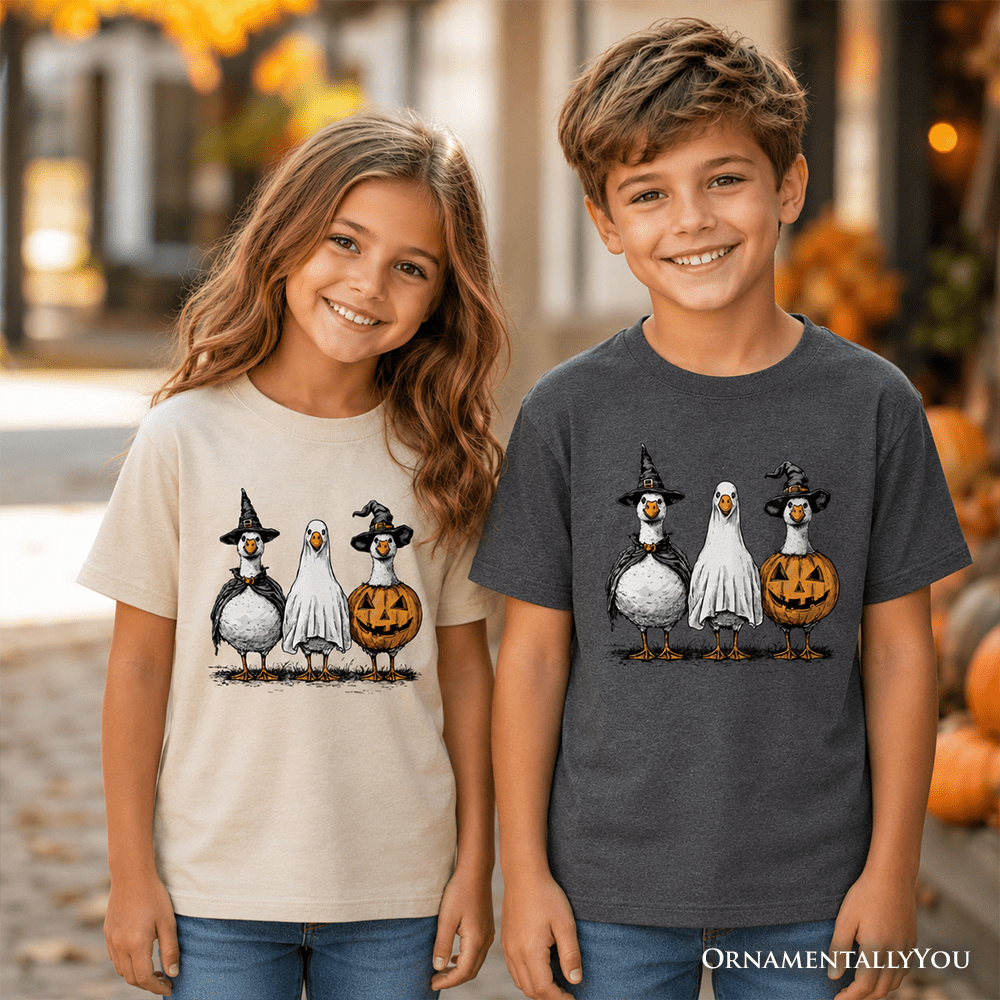 Kids Haunting Honkers Goose T-Shirt, Funny Halloween Costumes Tee for Youth