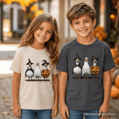 Kids Haunting Honkers Goose T-Shirt, Funny Halloween Costumes Tee for Youth