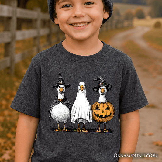 Kids Haunting Honkers Goose T-Shirt, Funny Halloween Costumes Tee for Youth