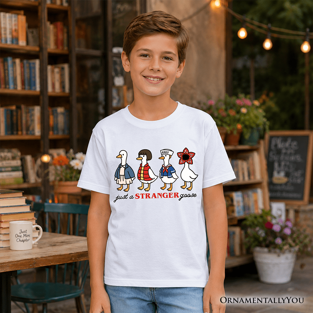Kids Just a Stranger Goose T-Shirt, Funny Retro Youth Tee