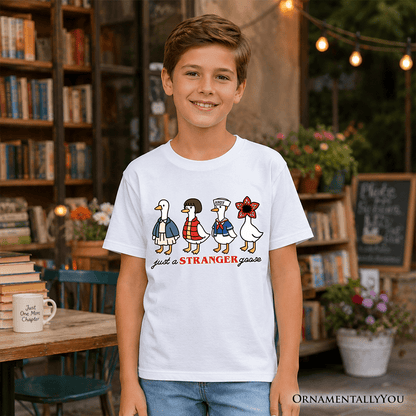 Kids Just a Stranger Goose T-Shirt, Funny Retro Youth Tee