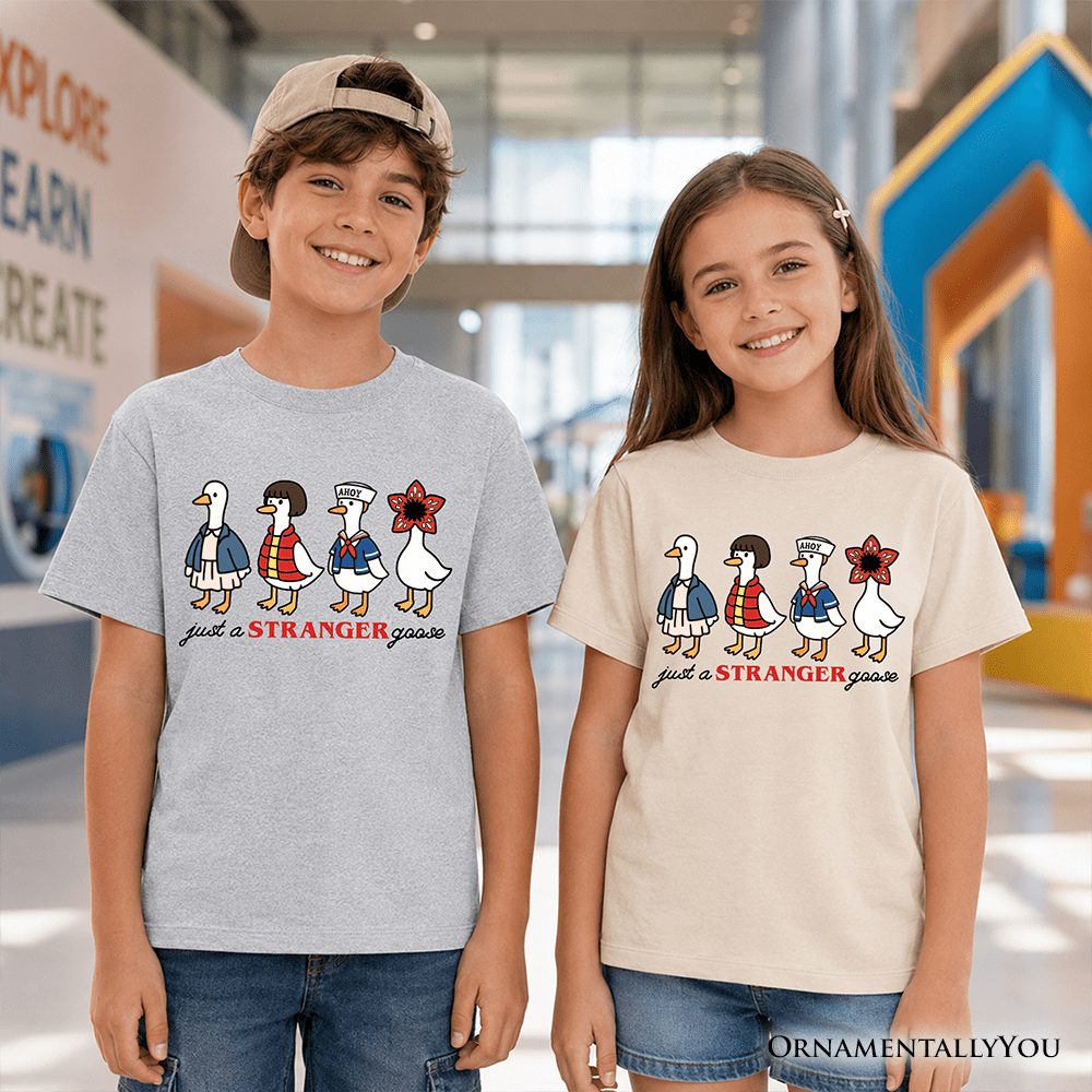 Kids Just a Stranger Goose T-Shirt, Funny Retro Youth Tee