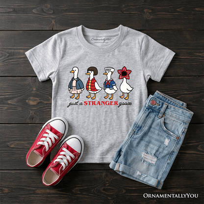 Kids Just a Stranger Goose T-Shirt, Funny Retro Youth Tee