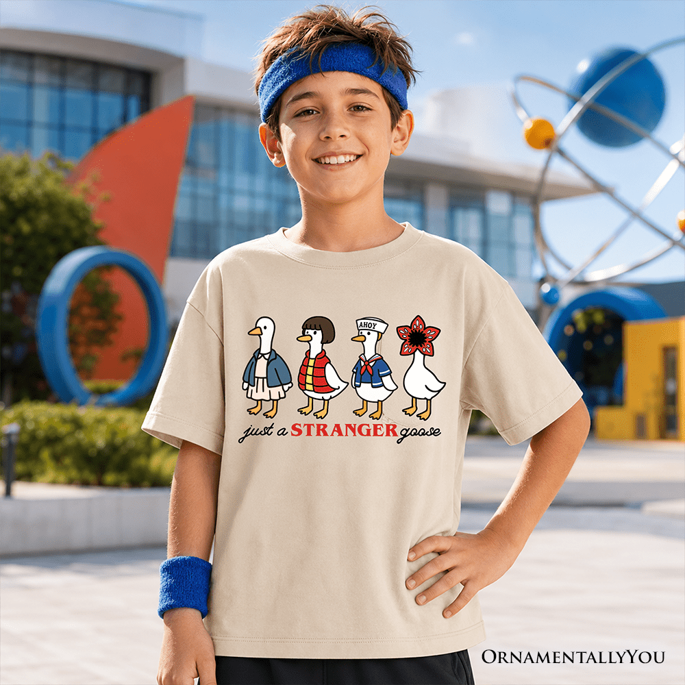 Kids Just a Stranger Goose T-Shirt, Funny Retro Youth Tee