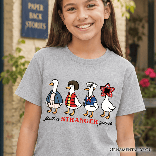 Kids Just a Stranger Goose T-Shirt, Funny Retro Youth Tee