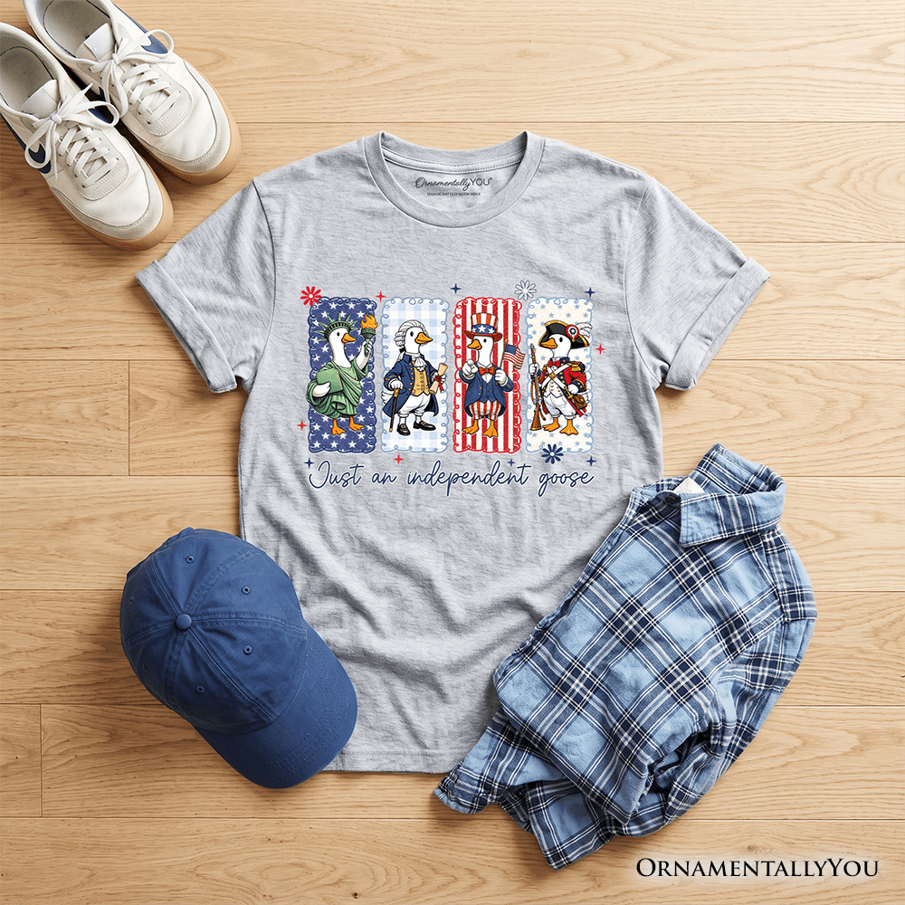 Kids Just An Independent Goose Patriotic T-Shirt, Funny Youth 4th of July Tee