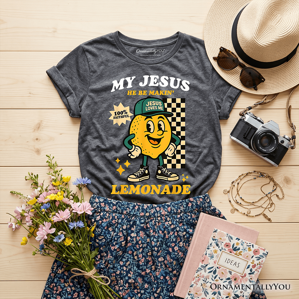 Kids Life Gave Me Lemons Jesus Lemonade T-Shirt, Funny Youth Christian Faith Retro Tee