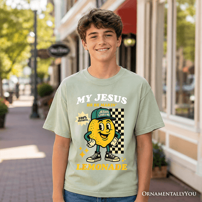 Kids Life Gave Me Lemons Jesus Lemonade T-Shirt, Funny Youth Christian Faith Retro Tee